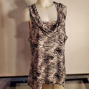 Women's Zebra Print Sleeveless Top 3XL